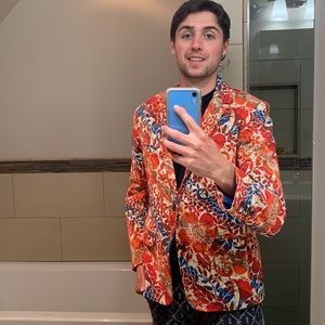 Floral Orange Blazer